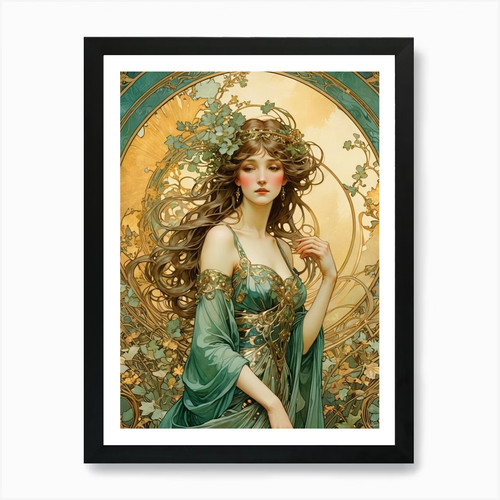 Art nouveau girl 30x40in - girl, 13