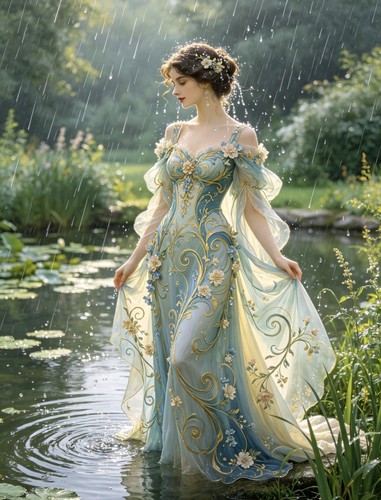 Art nouveau lady - nouveau, of