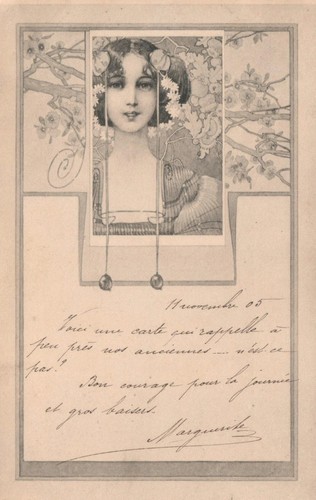 Art nouveau glamour girl - glamour, apple