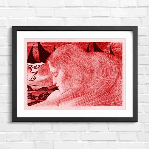 Art nouveau girl with - art,