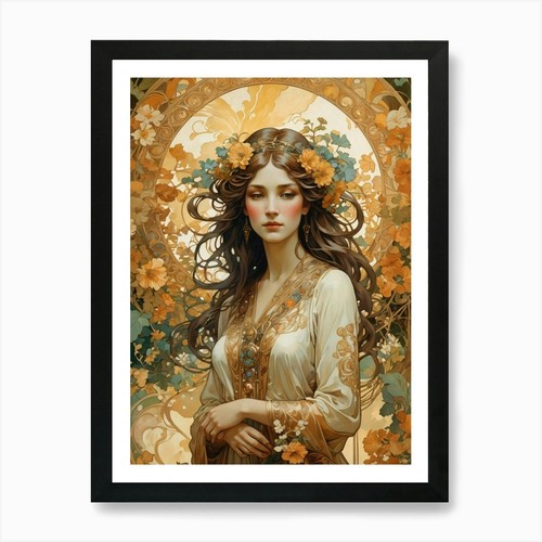 Art nouveau girl 30x40in - girl, 14