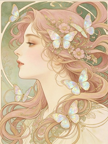 Art nouveau ladys portrait - nouveau,