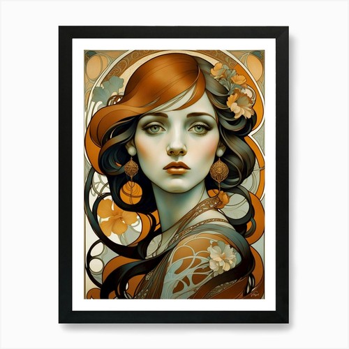 Art nouveau girl - girl, 30x40in