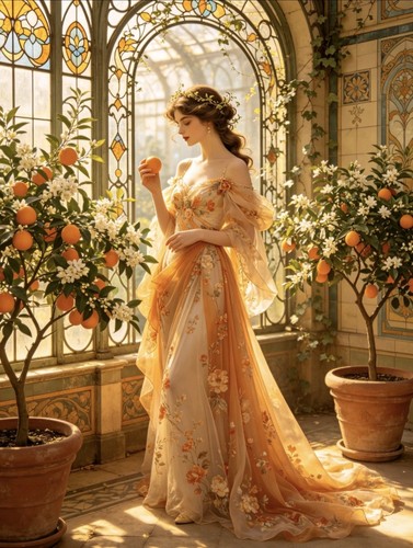 Art nouveau ladys portrait - nouveau,