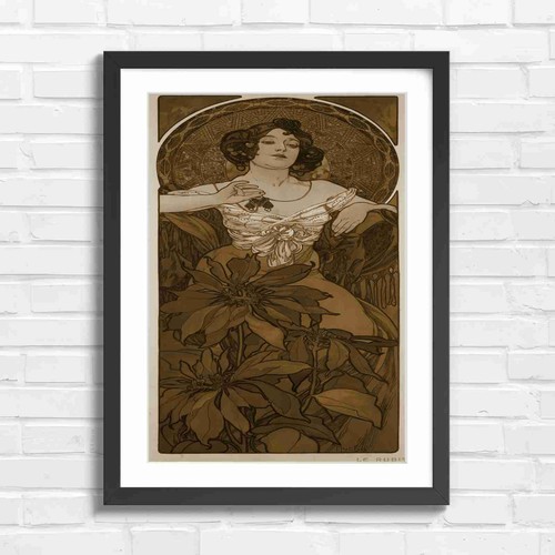 Art nouveau ruby girl - girl, floral