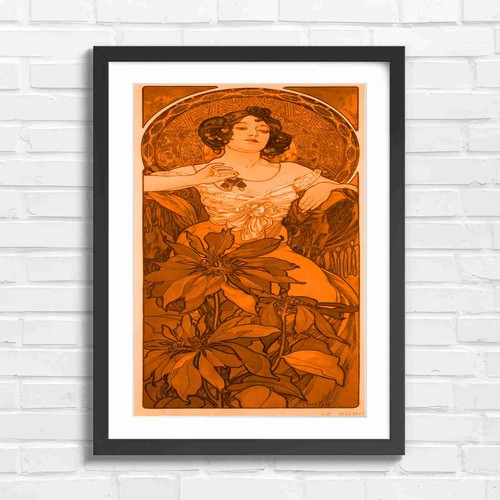 Art nouveau ruby girl - art, floral