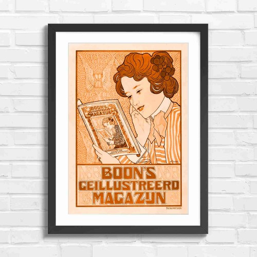 Art nouveau girl reading - nouveau,