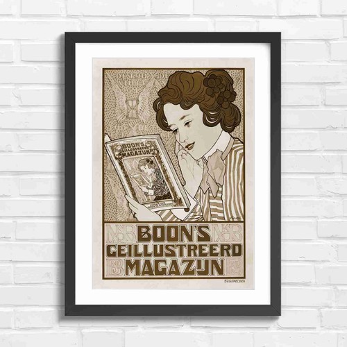 Art nouveau girl - girl, reading