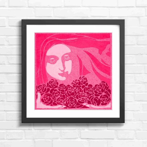 Vintage art nouveau girl - girl, with