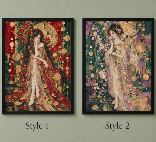 Art nouveau style klimt - style, female
