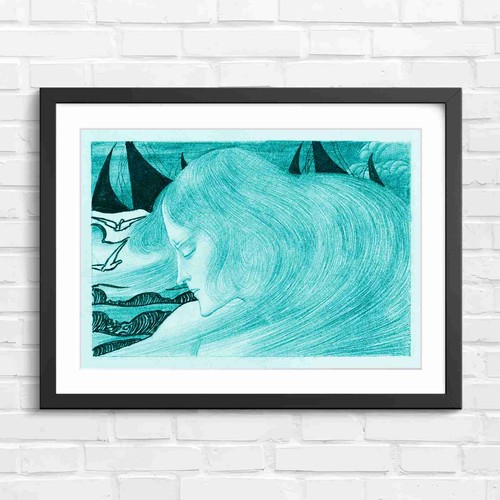 Art nouveau girl with - art,